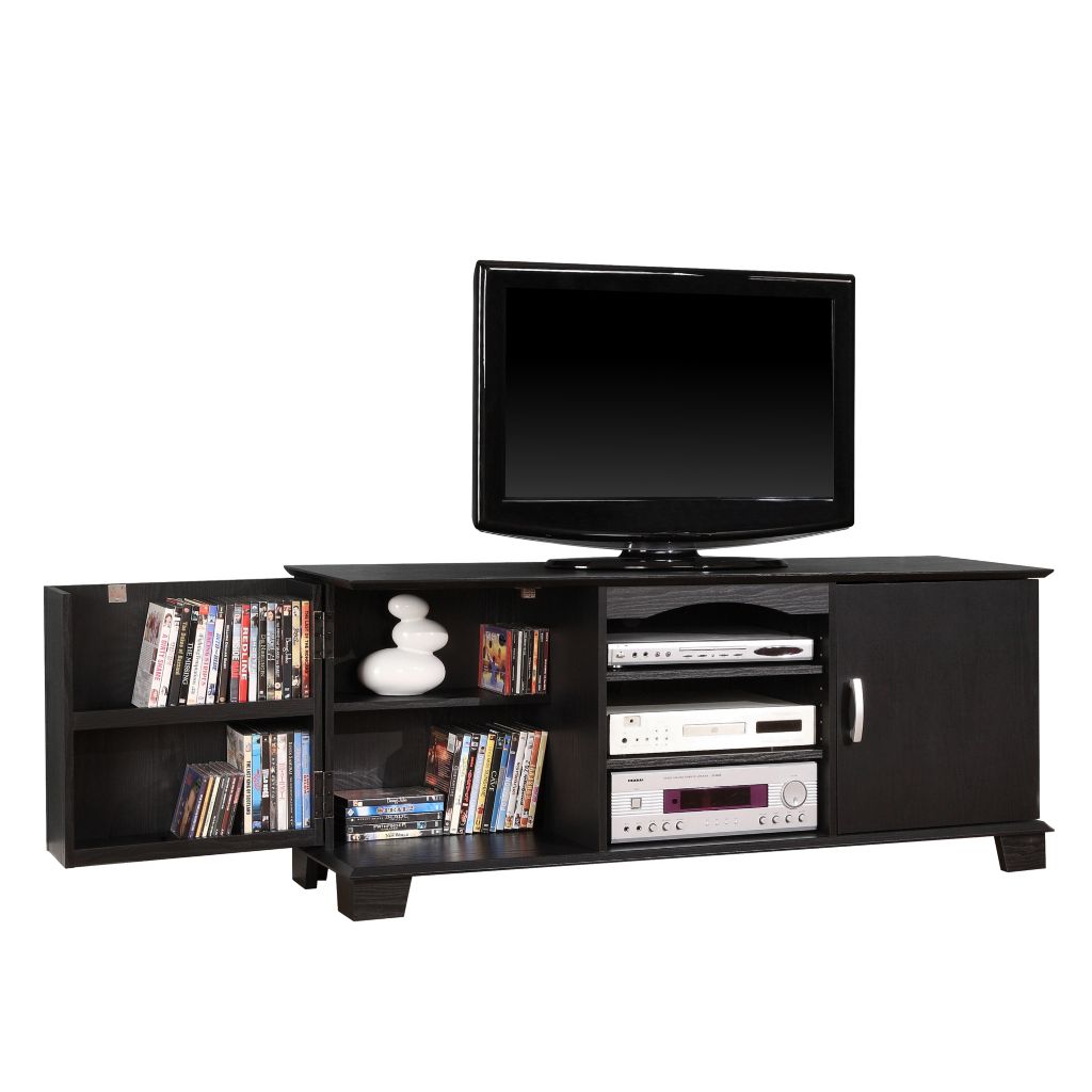 Walker Edison 58 Black Contemporary Media Console W Built In