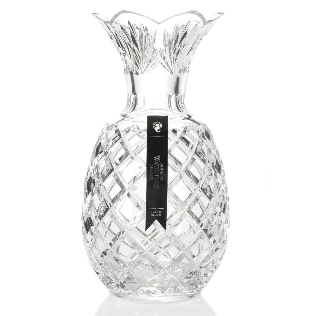 House Of Waterford 12 Handmade Wedge Cut Crystal Pineapple Vase