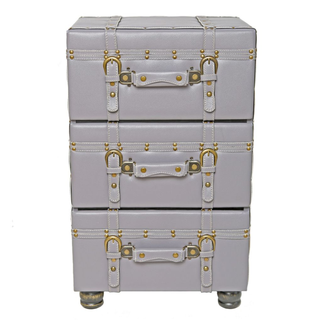 Style At Home With Margie 26 25 H Faux Leather Trunk Inspired 3