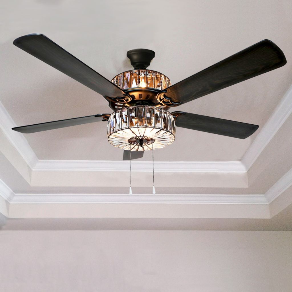 Style At Home With Margie 52 Caged Crystal Ceiling Fan On Sale At Shophq Com