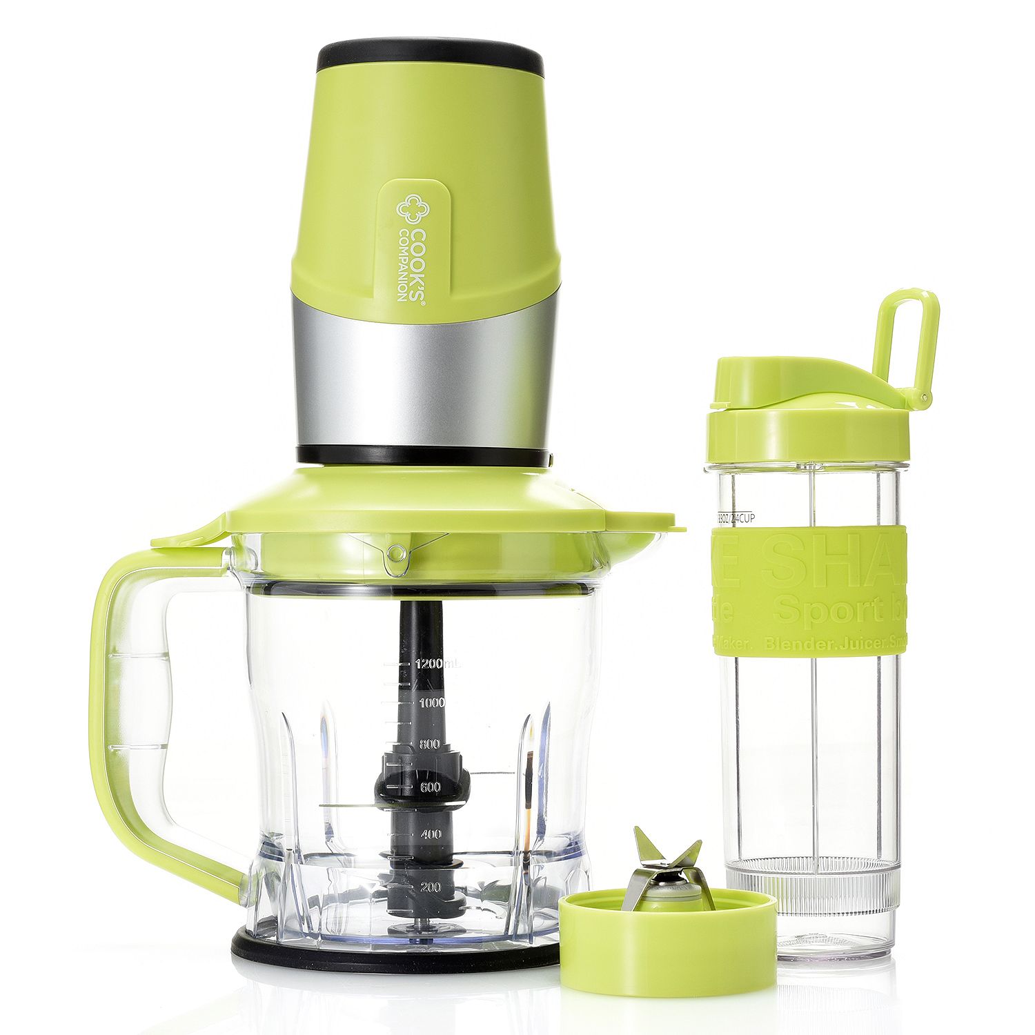 Cook's Companion® Shake N' Take 500W 2-in-1 Blending Bottle & Food  Processor 