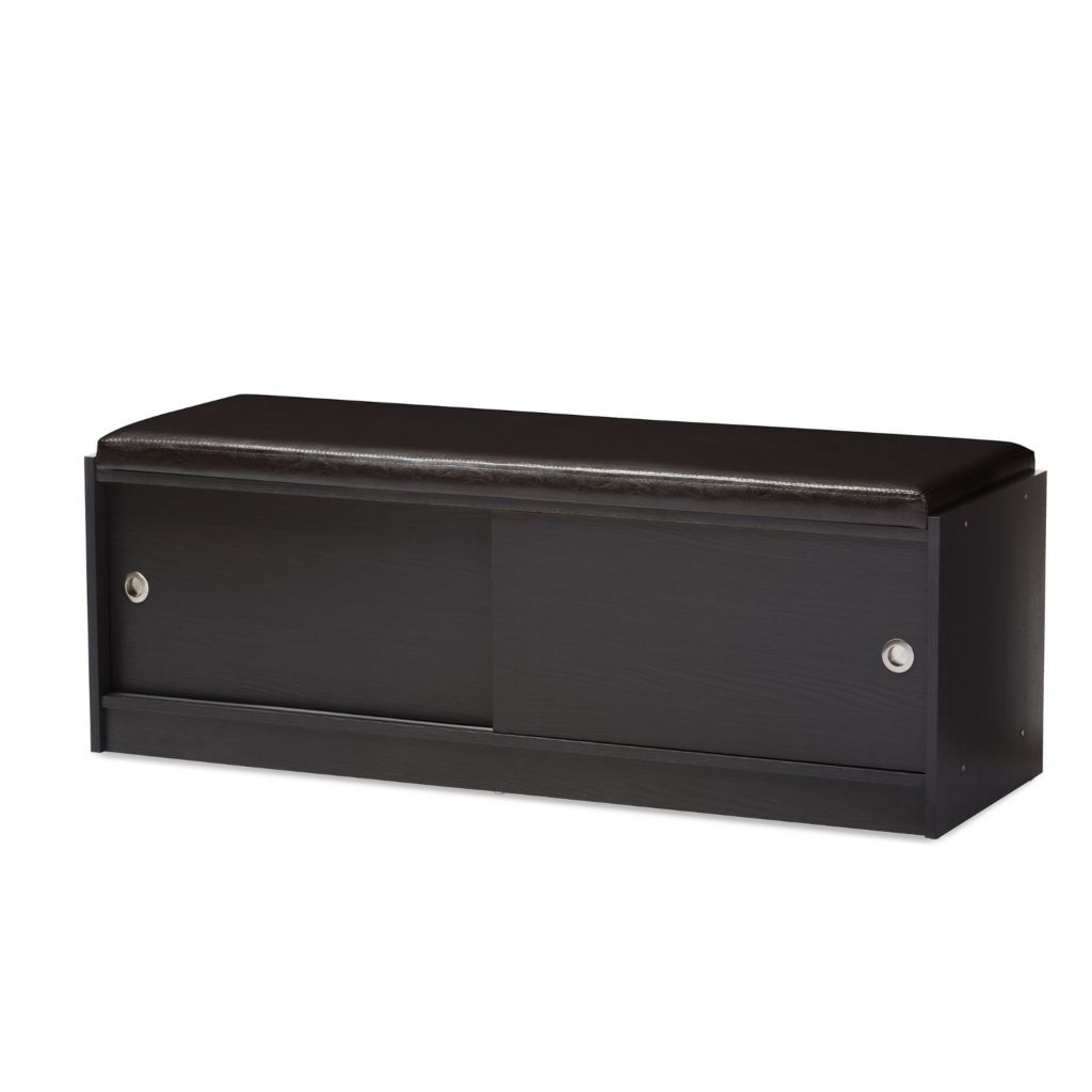 Baxton Studio Clevedon 17 Entryway Storage Cushioned Bench Shoe