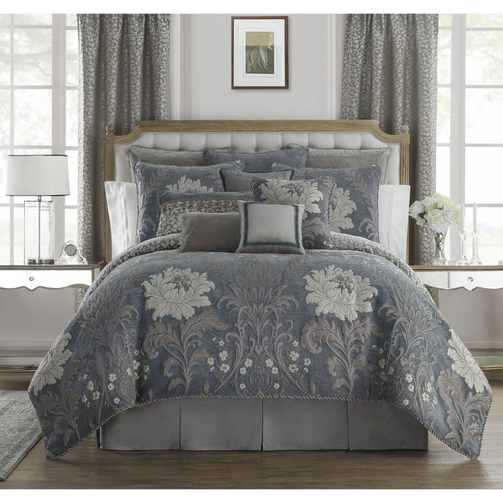 Waterford Ansonia 4 Piece Pewter Comforter Set Shophq