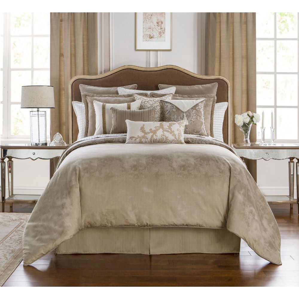 Waterford Chantelle 4 Piece Taupe Comforter Set Shophq