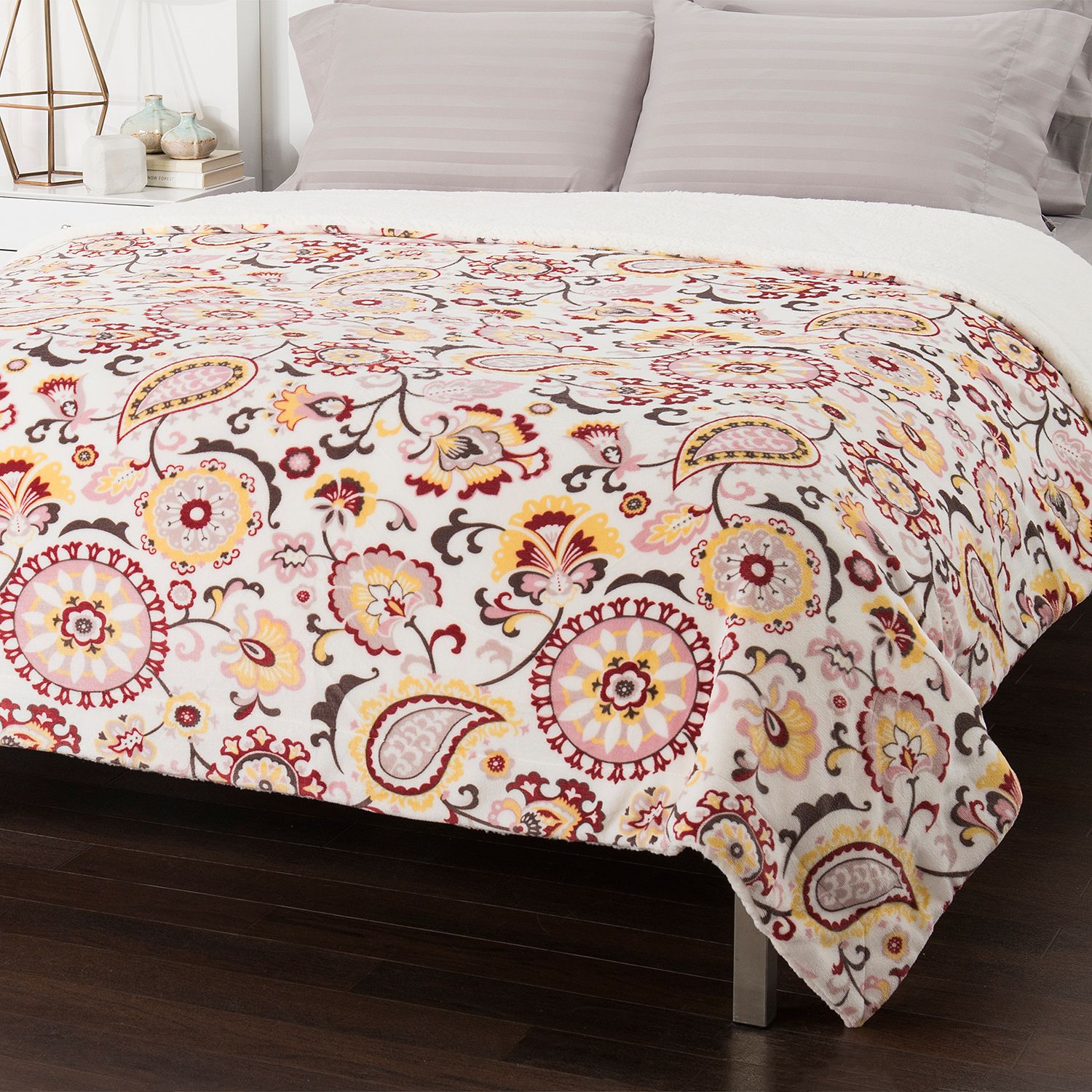 Cozelle® "Royal" Microplush Paisley or Solid Reversible