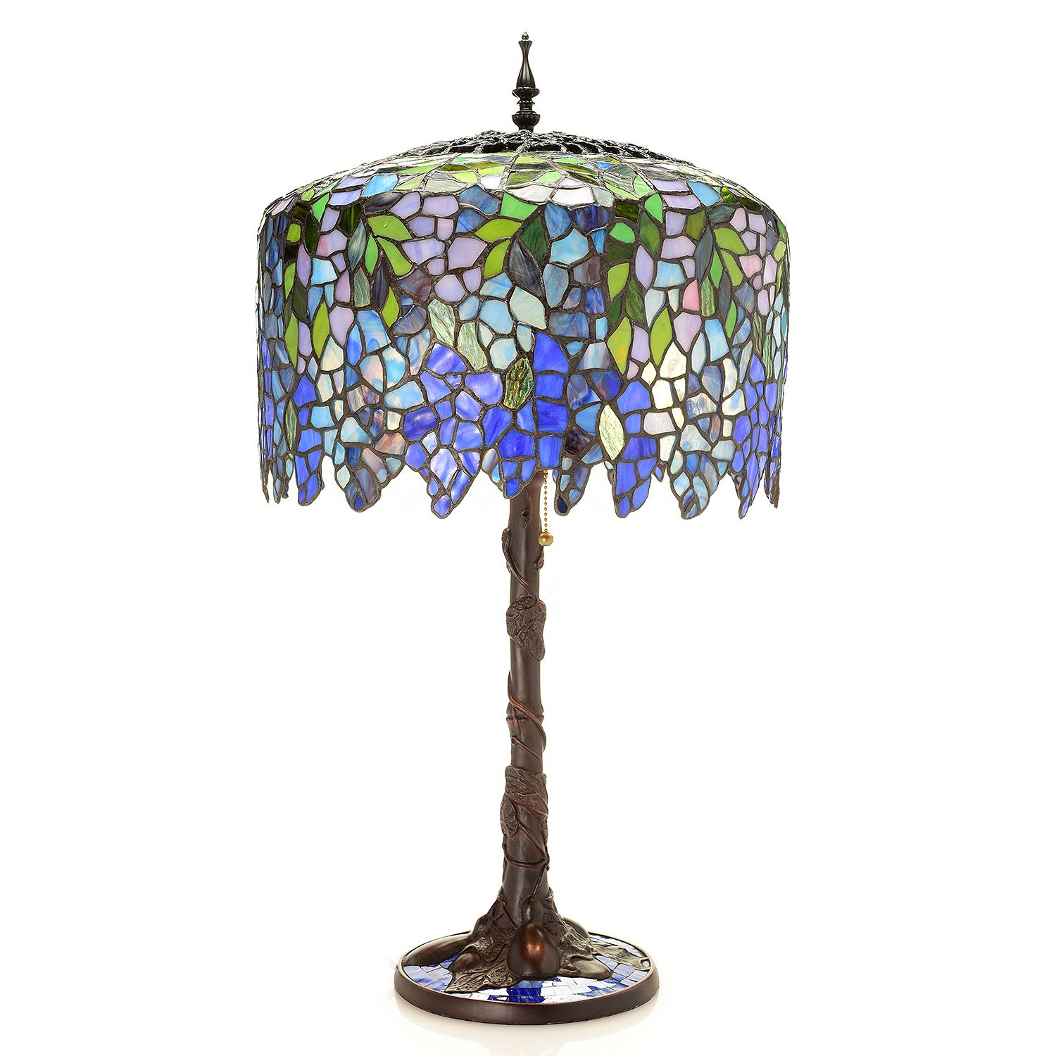 (ShopHQ) Tiffany-Style Lighting Wisteria Stained Glass Table or Floor ...