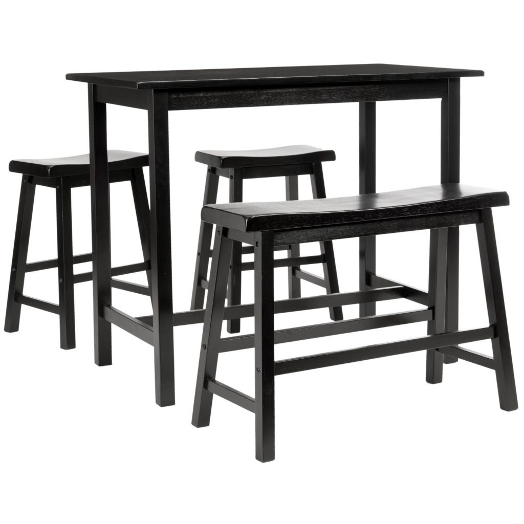 Safavieh Ronin 4 Piece Pub Table Set W Bench Stools Shophq