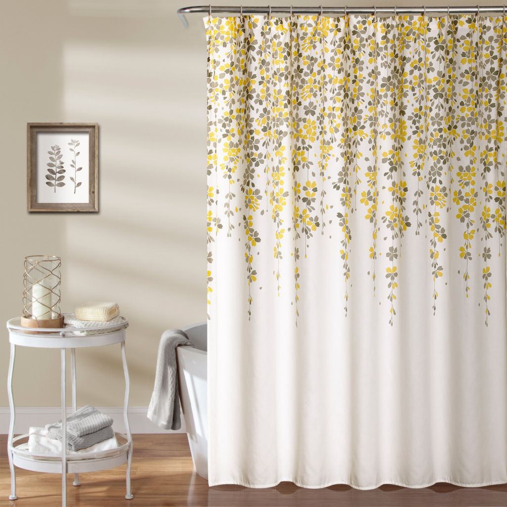yellow and gray shower curtain sets