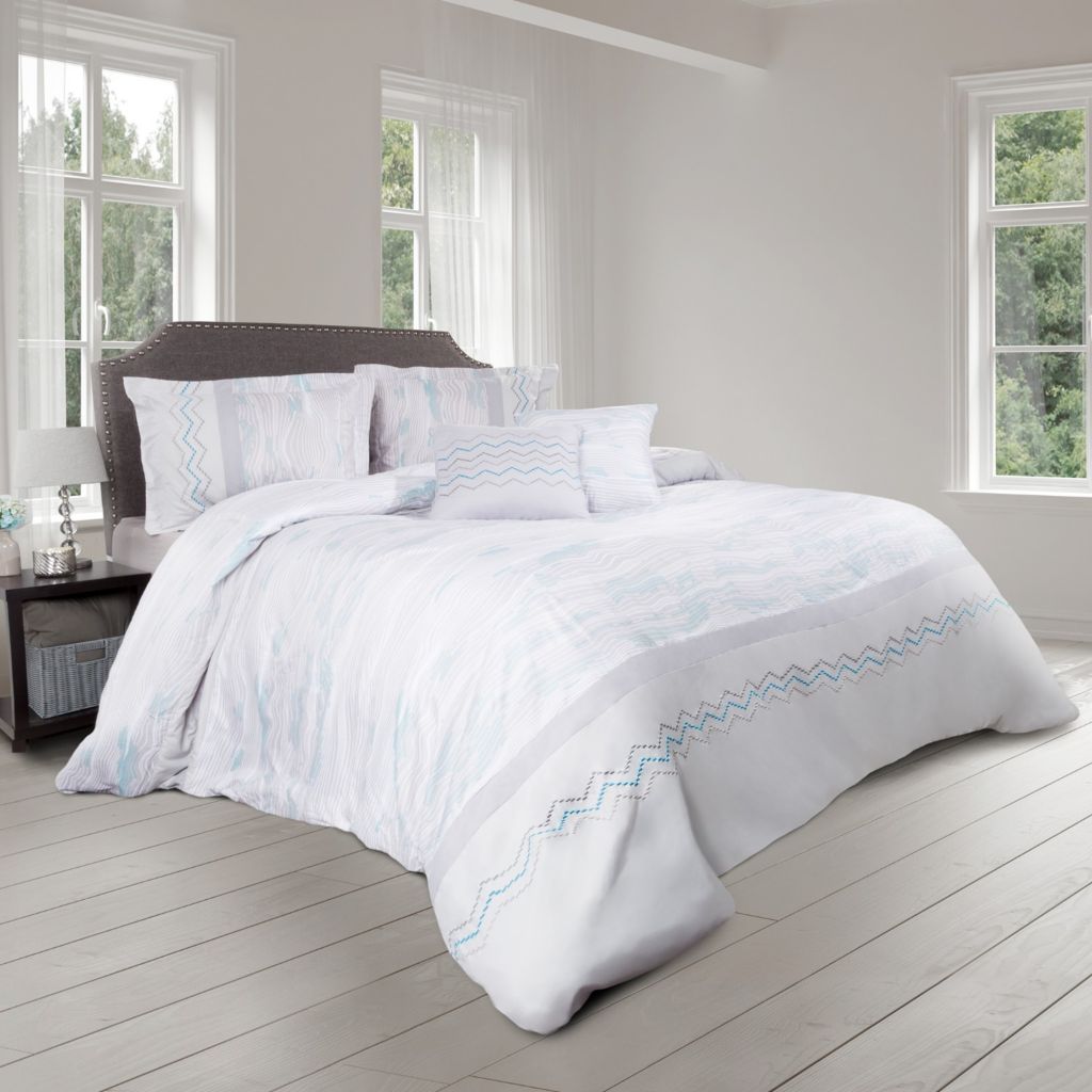 Lavish Home Whimsical Chevron 5 Piece Comforter Set Shophq