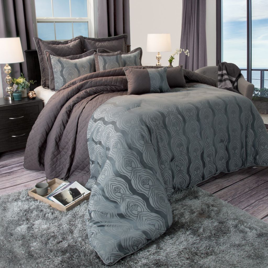 Lavish Home Jolene Full Size 8 Piece Comforter Set Shophq