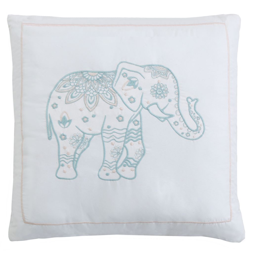 Cozelle Kismet 18 Elephant Embroidered Decorative Pillow Shophq