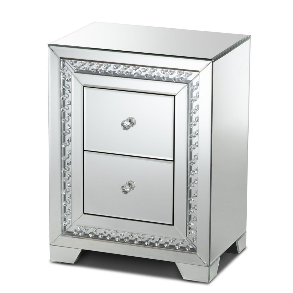 Baxton Studio Mina 24 2 Drawer Mirrored Nightstand Bulldog Shopping Network