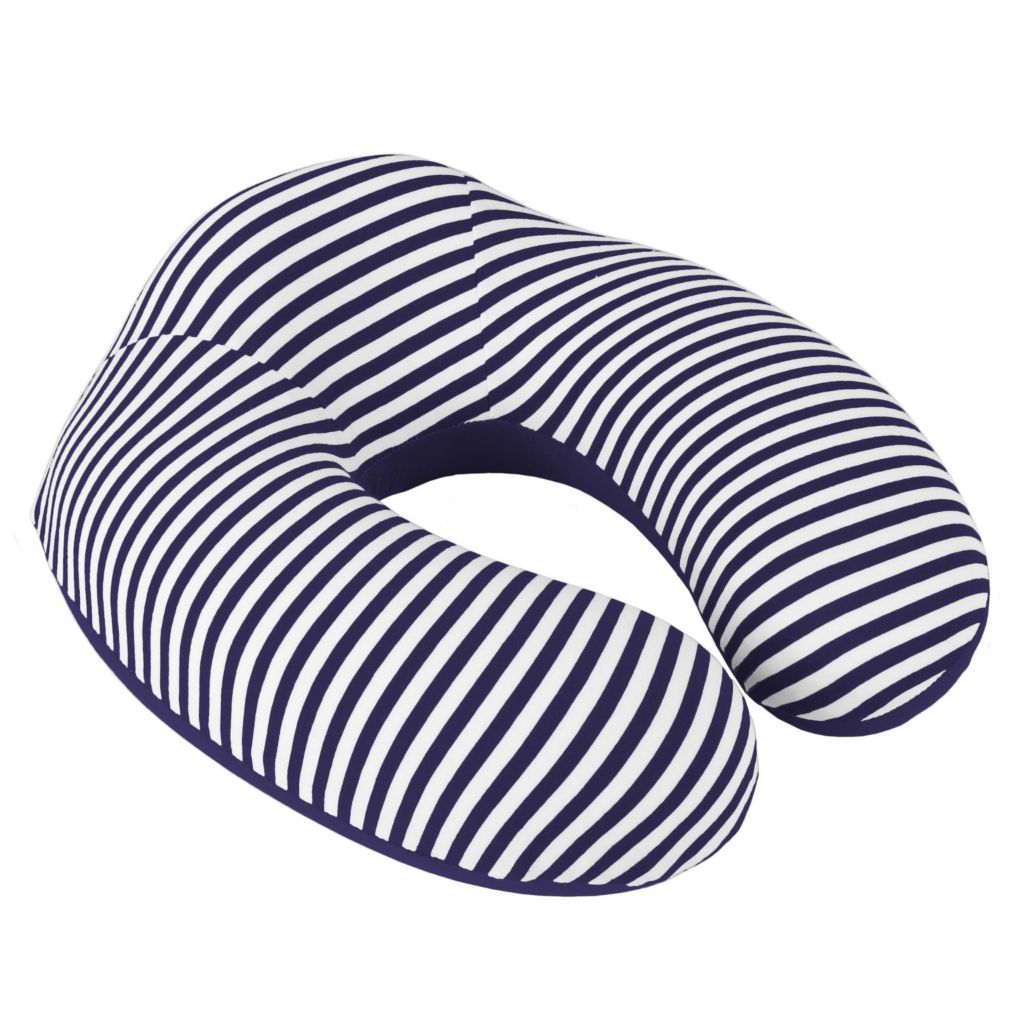 Lavish Home 12 Extra Support Memory Foam Striped Travel Neck