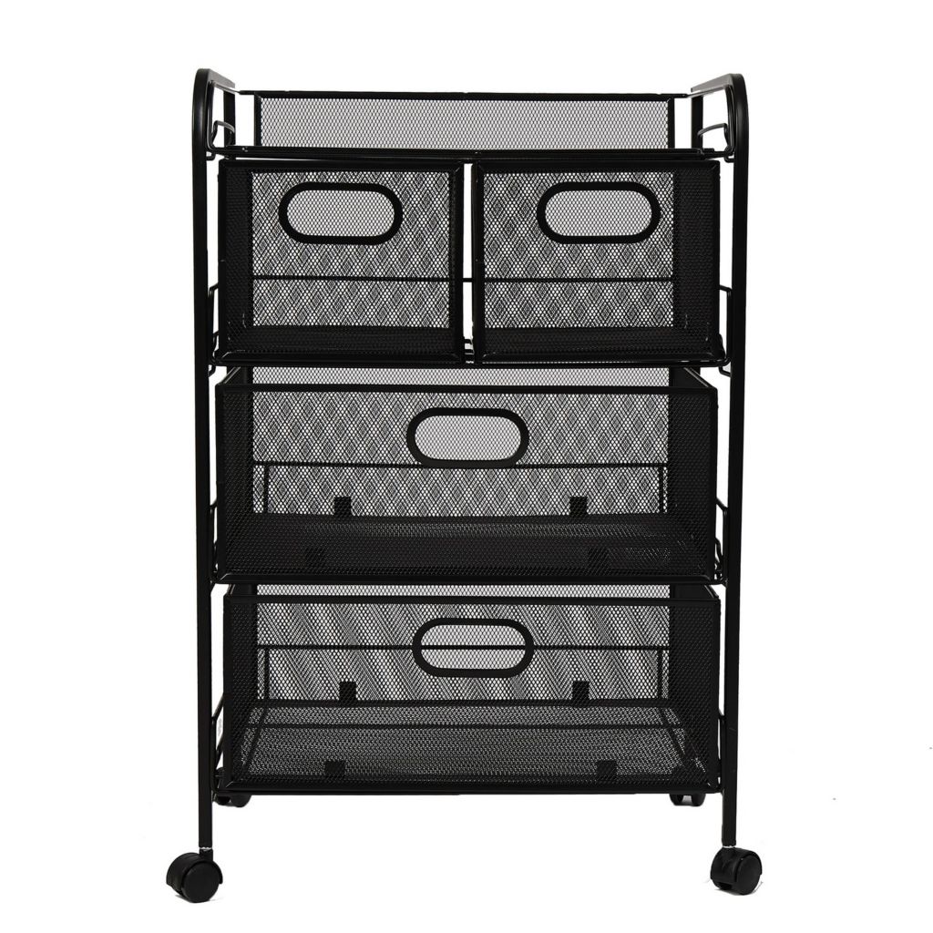 Mind Reader 24 4 Drawer Multi Purpose Mesh Rolling Storage Cart