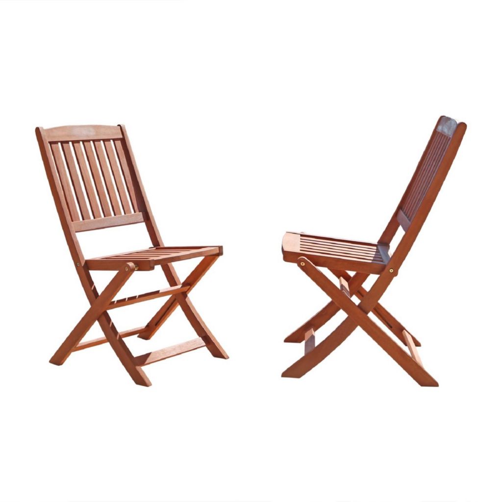 Vifah Set Of 2 36 Malibu Eucalyptus Wood Folding Outdoor