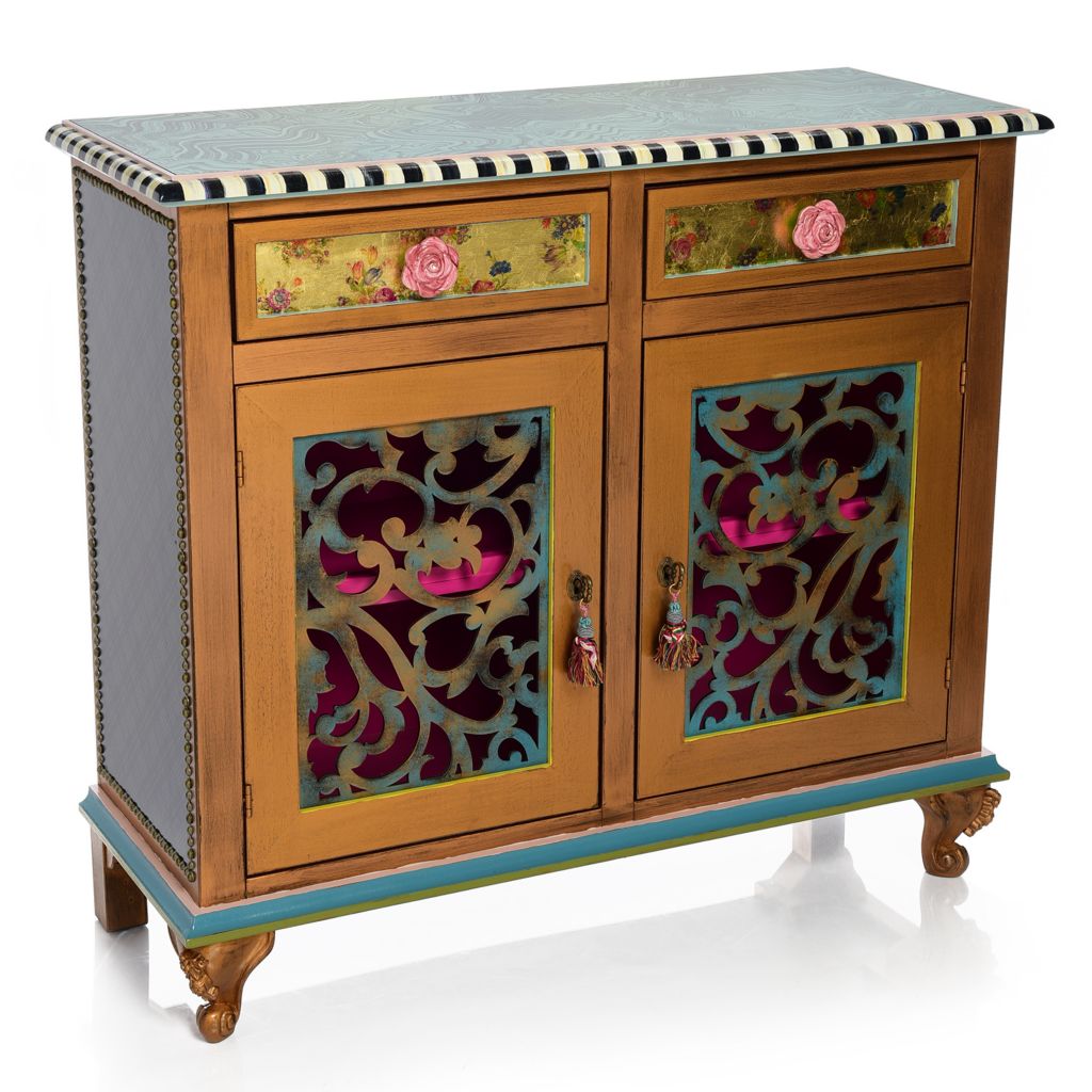 Mackenzie Childs Moonlight Garden 40 5 Hand Decorated Chest Shophq