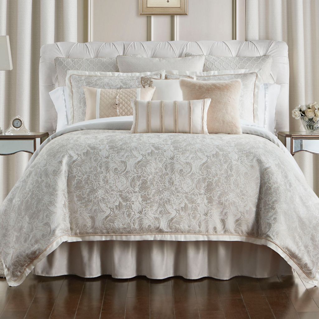 Waterford Belissa Jacquard Scrollwork 4 Piece Comforter Set Shophq
