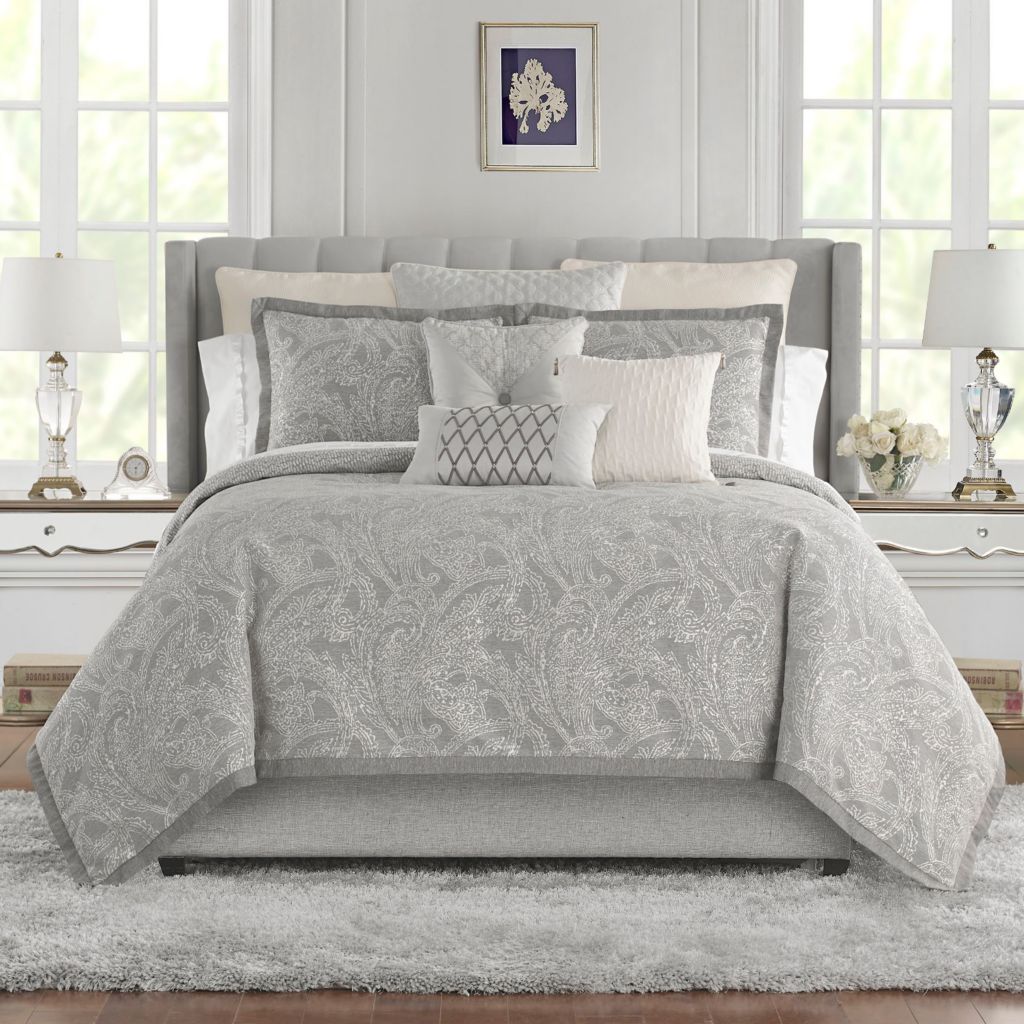 Waterford Aidan Jacquard Scrollwork 3 Piece Duvet Cover Set Shophq