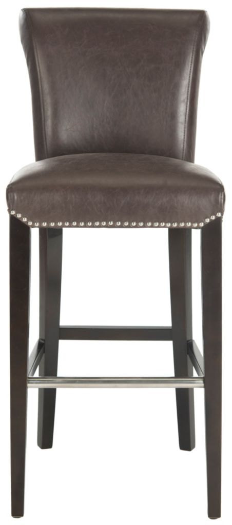 Safavieh Seth 43 5 Upholstered Nail Head Trim Bar Stool Evine