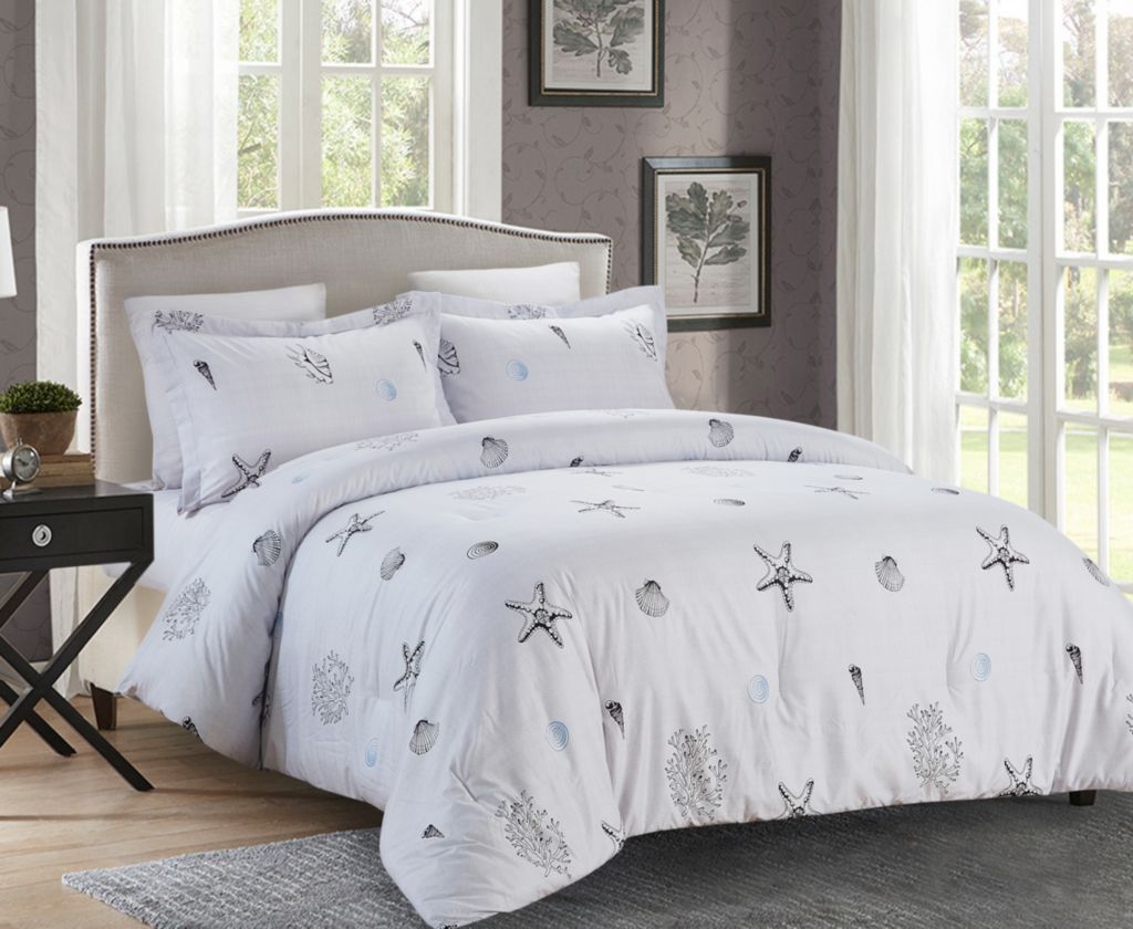 Lorient Home Shells Oversized 3 Piece Comforter Set Shophq