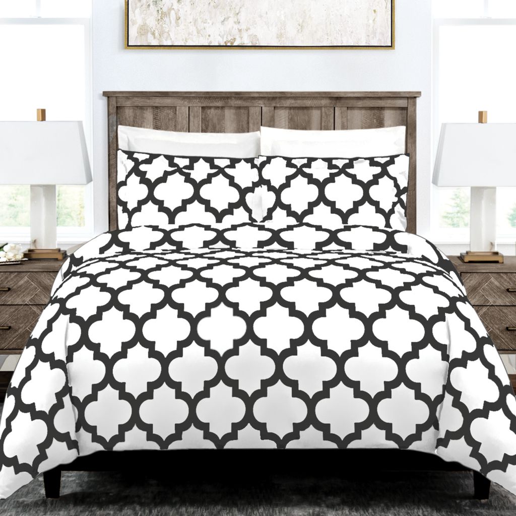 Home Collection Quatrefoil Print 3 Piece Duvet Cover Set Shophq