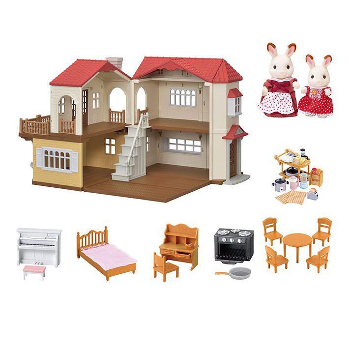 Calico Critters Red Roof Country Home Playset W Bell Heidi