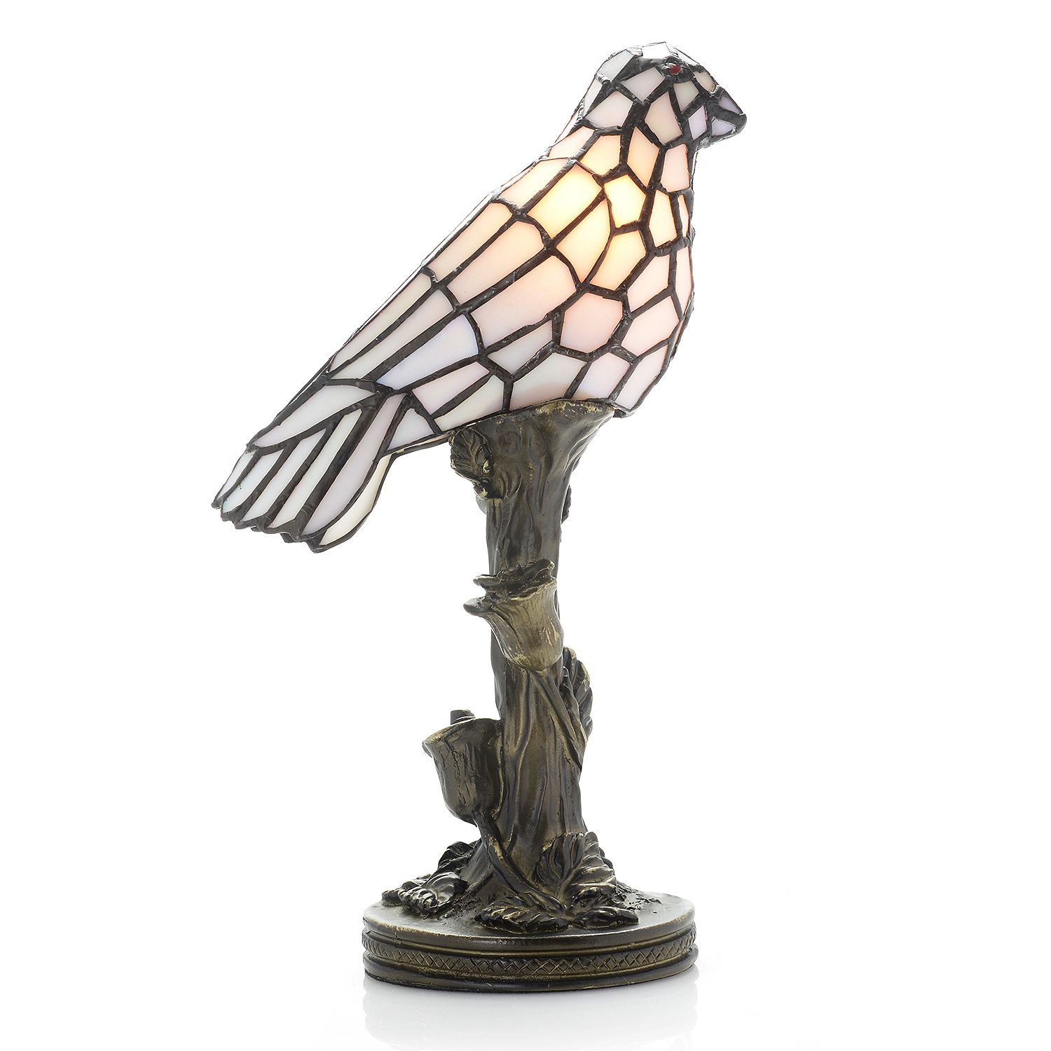 (ShopHQ) Tiffany-Style Choice of Bird Stained Glass Accent Lamp ...