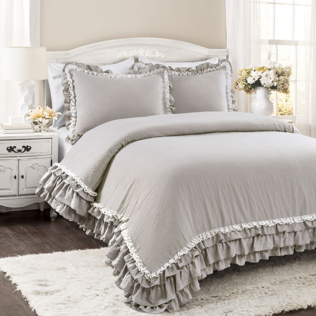 Lush Decor Ella Shabby Chic 2 Piece Ruffle Lace Comforter Set