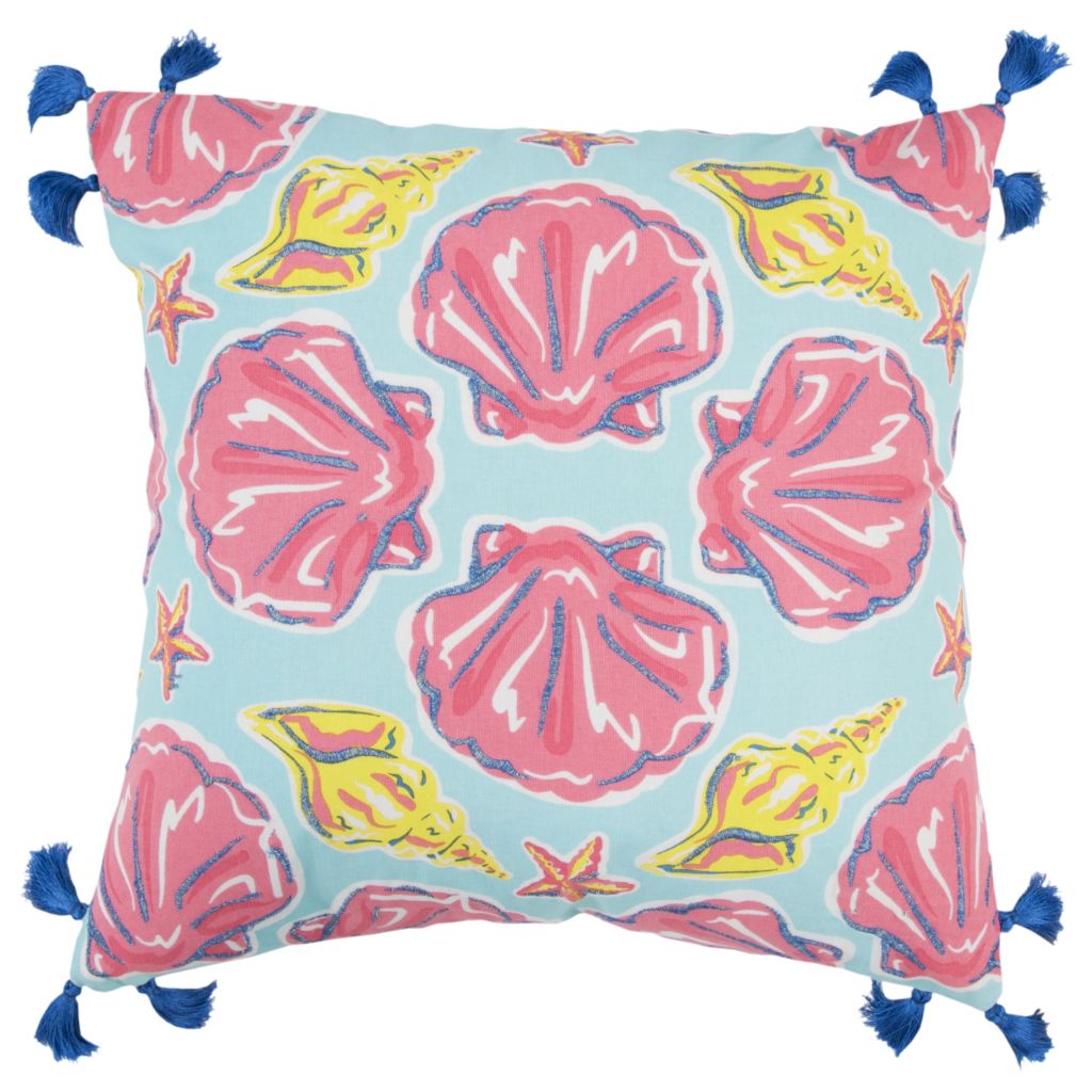 Simply Southern By Rizzy Home 18 Coastal Pink Seashell Print
