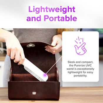 UV Sterilizing Kills 99.9% of Bacteria -491-580 LiveFit MD by Dr. Dubrow Handheld UVC Sanitizer Wand w Wrist Strap & Storage Bag - 491-580