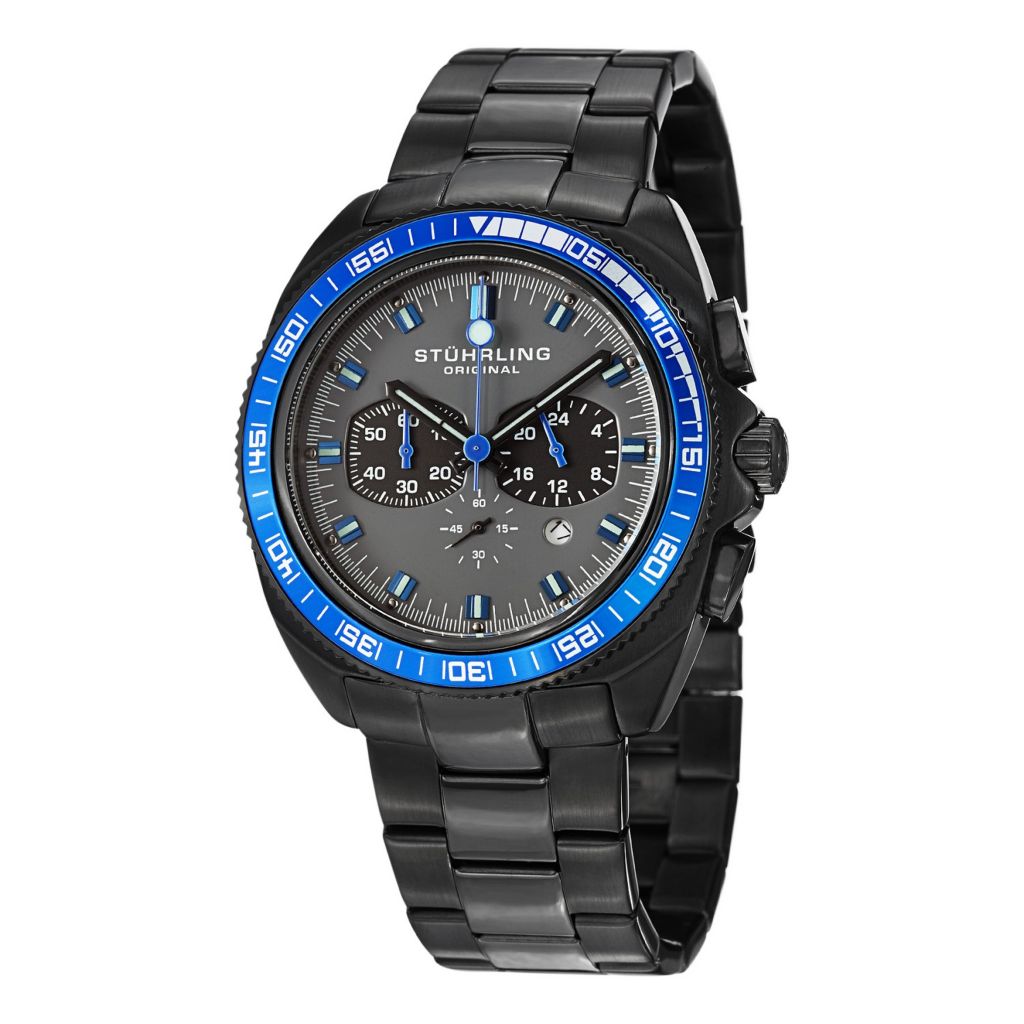 stuhrling men's stainless steel chronograph watch
