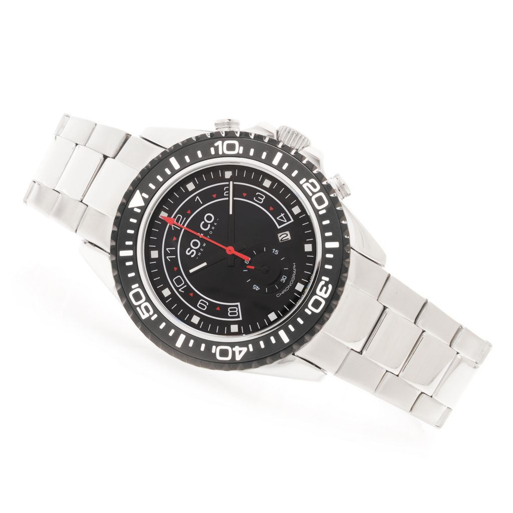 so & co new york men's mesh chronograph watch