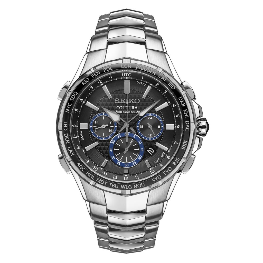 seiko coutura men's steel bracelet chronograph watch