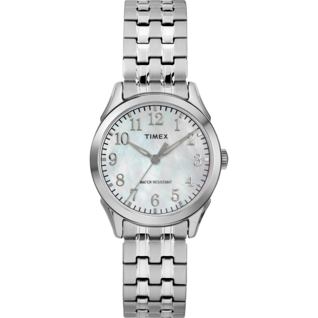 timex mother of pearl ladies watch
