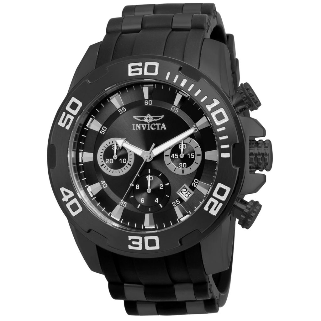 invicta pro diver black stainless steel men's watch