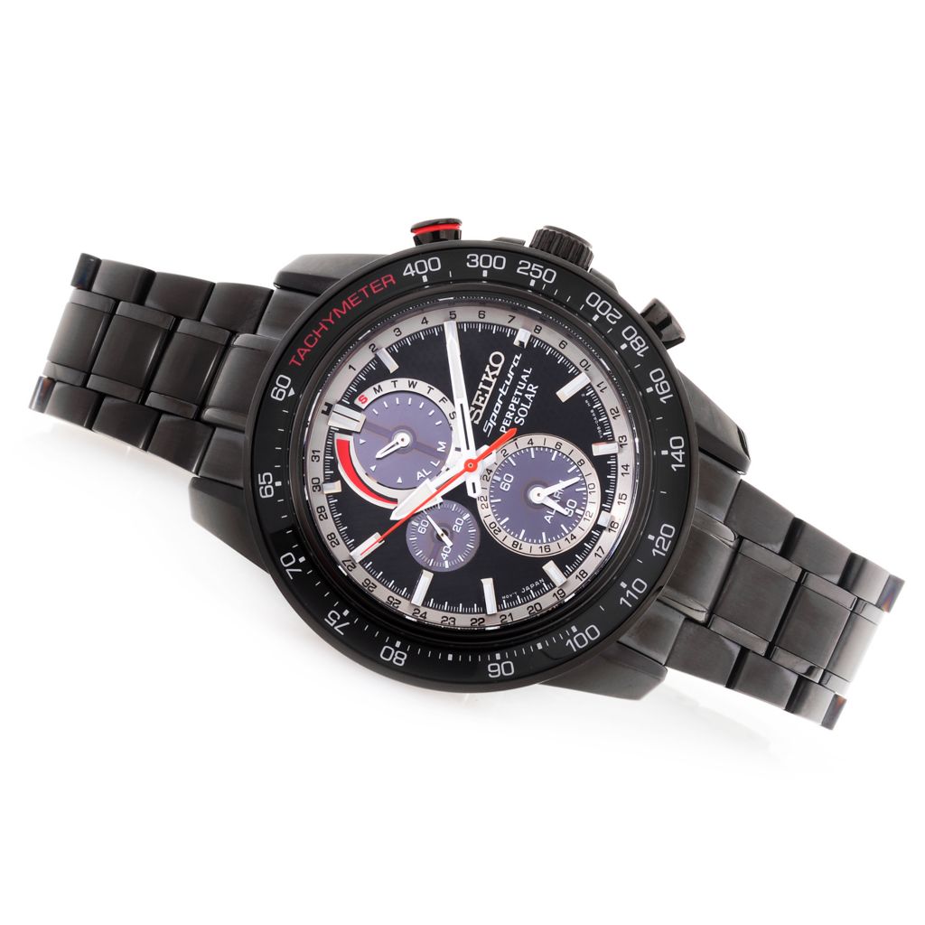 seiko men's sportura solar perpetual chronograph watch