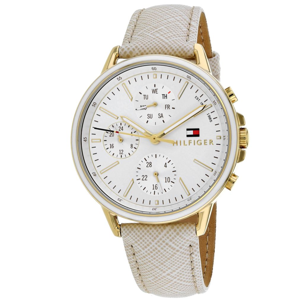 tommy hilfiger watch men's leather strap