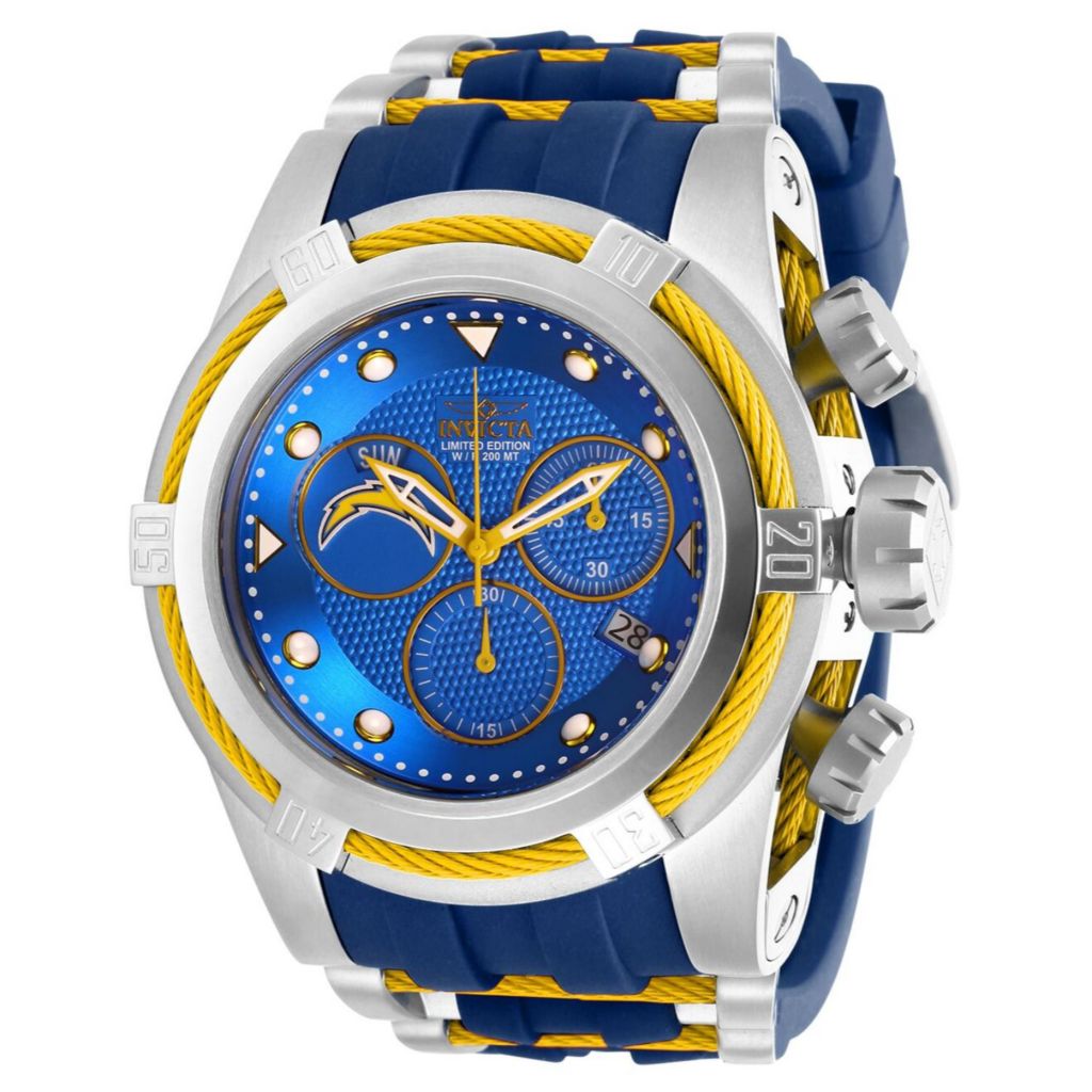 Invicta nfl men's 52mm bolt zeus quartz chronograph silicone strap watch hot sale