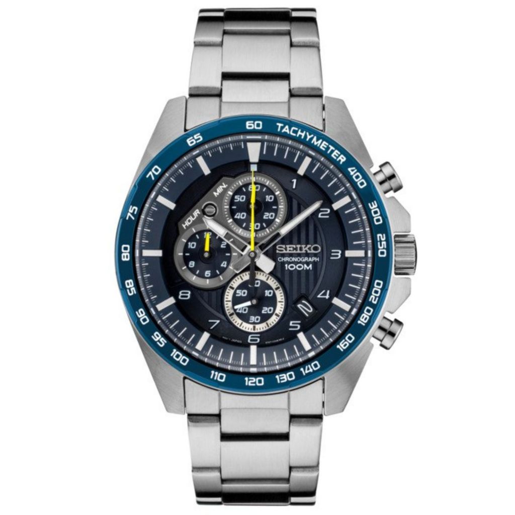 seiko stainless steel chronograph watch