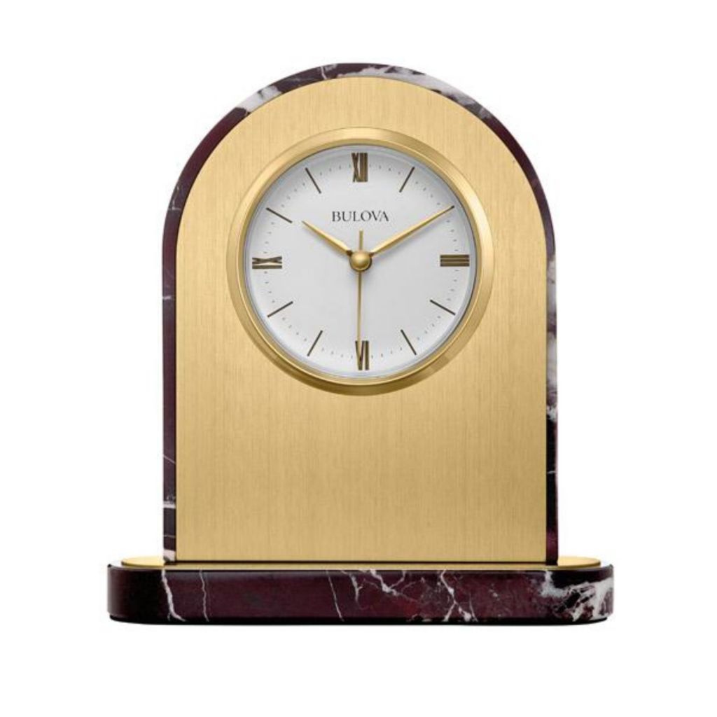 Bulova Desire 7 Turkish Rosso Levanto Marble Brass Plate