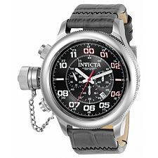 676-337 - Invicta Men's 54Mm Russian Diver Lefty Quartz Chronograph Leather Strap Watch - Image of product 676-337