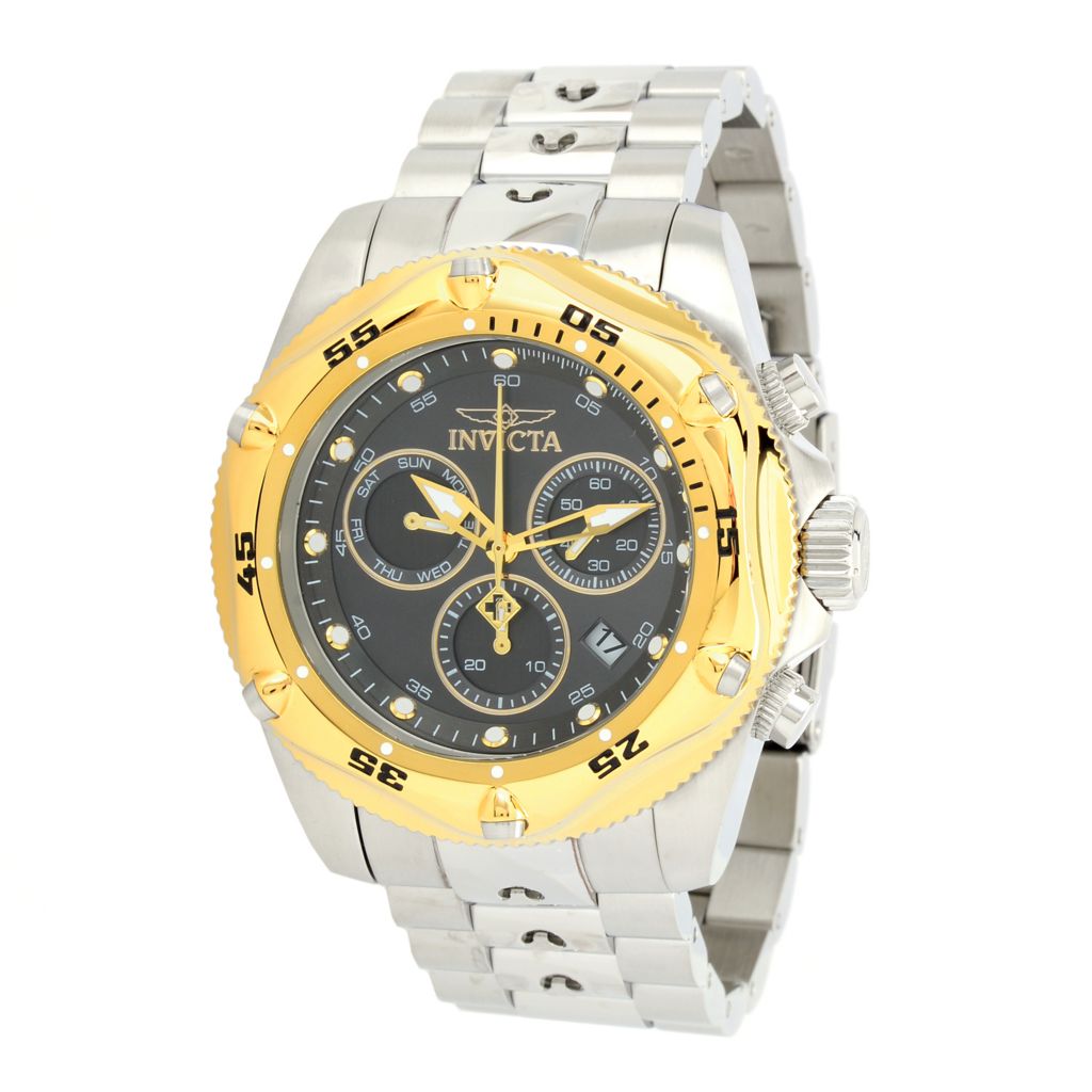 Invicta Mens 55mm Pro Diver Master Of The Oceans Quartz Chronograph Stainless Steel Bracelet Watch