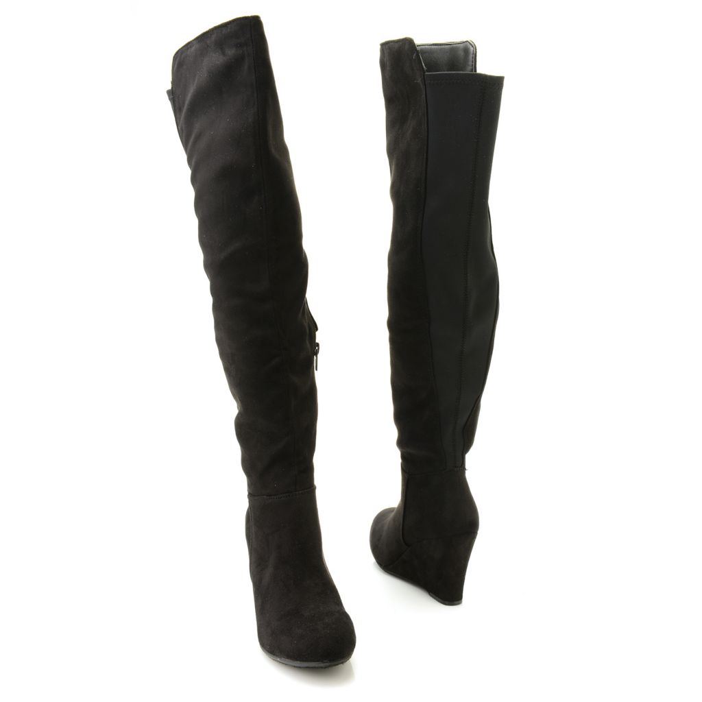 chinese laundry over the knee wedge boots