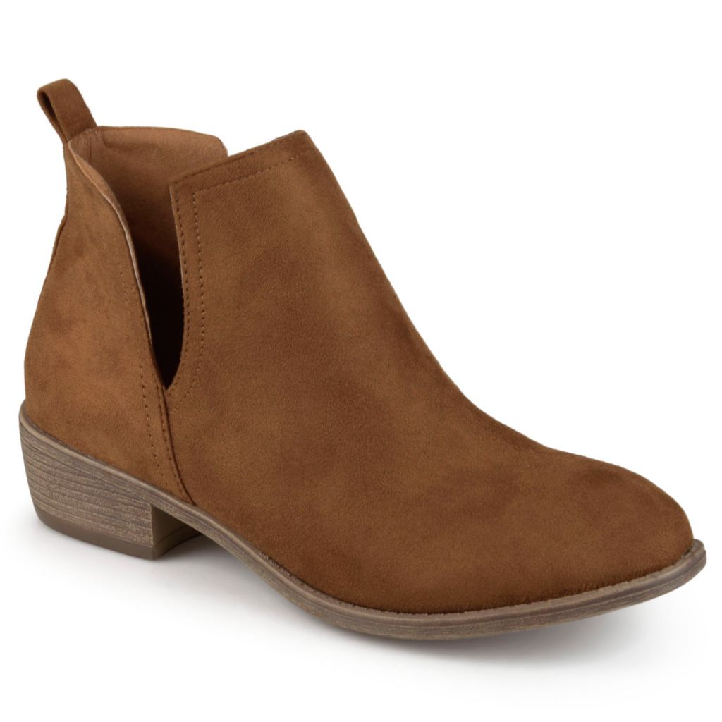 cut out suede ankle boots