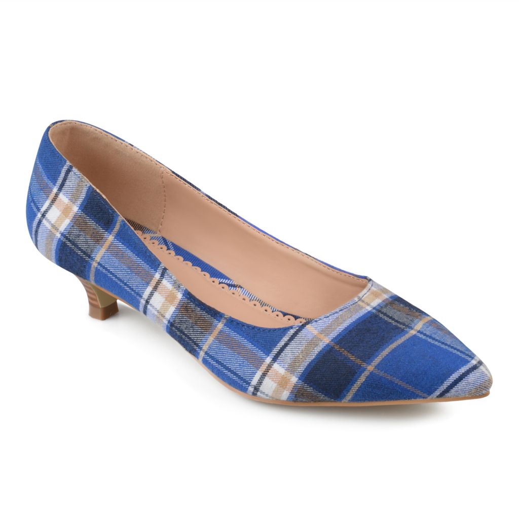plaid kitten heels