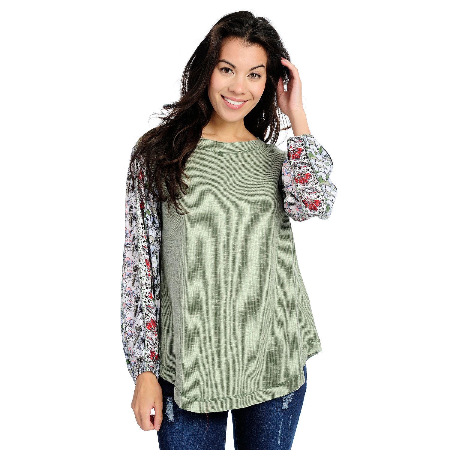 Indigo Thread Co.™ Rib Knit & Woven Bracelet Sleeve Drop