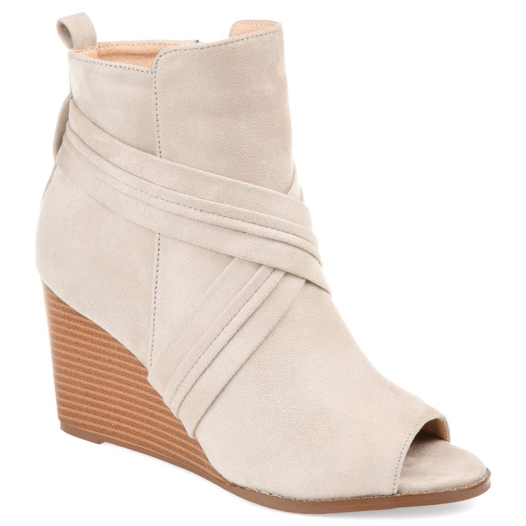 open toe wedge ankle boots