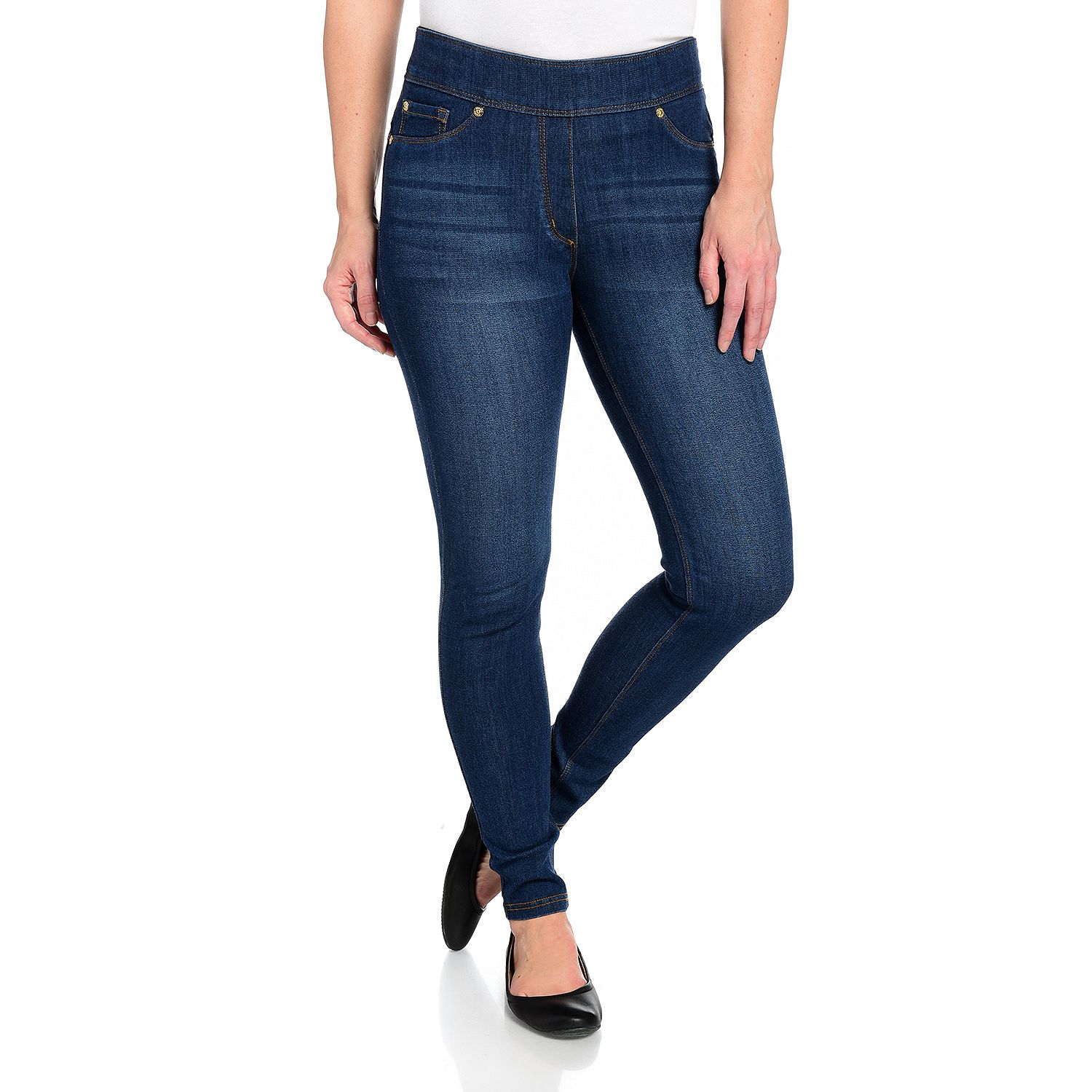 (ShopHQ) Nygård Slims Stretch Denim 2-Pocket Elastic Waist Jeans or ...