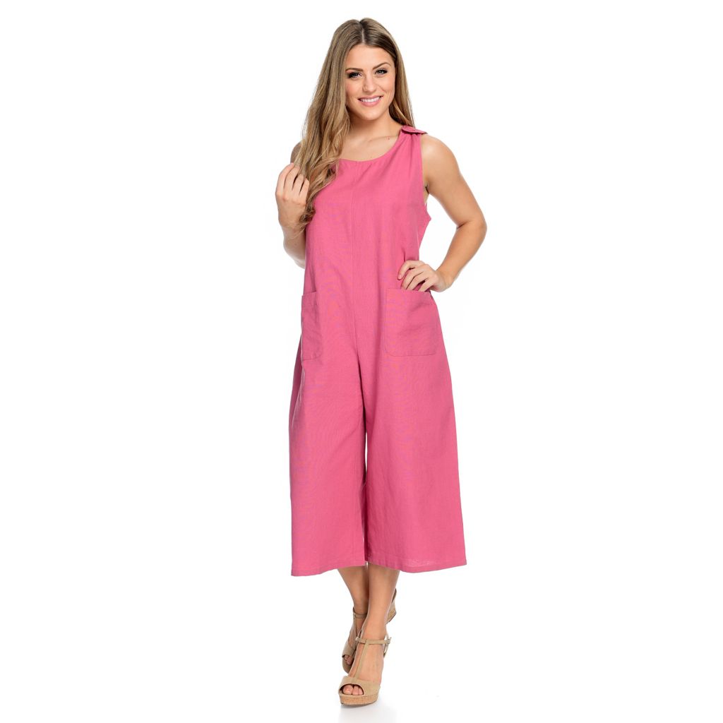 wide leg capri jumpsuit