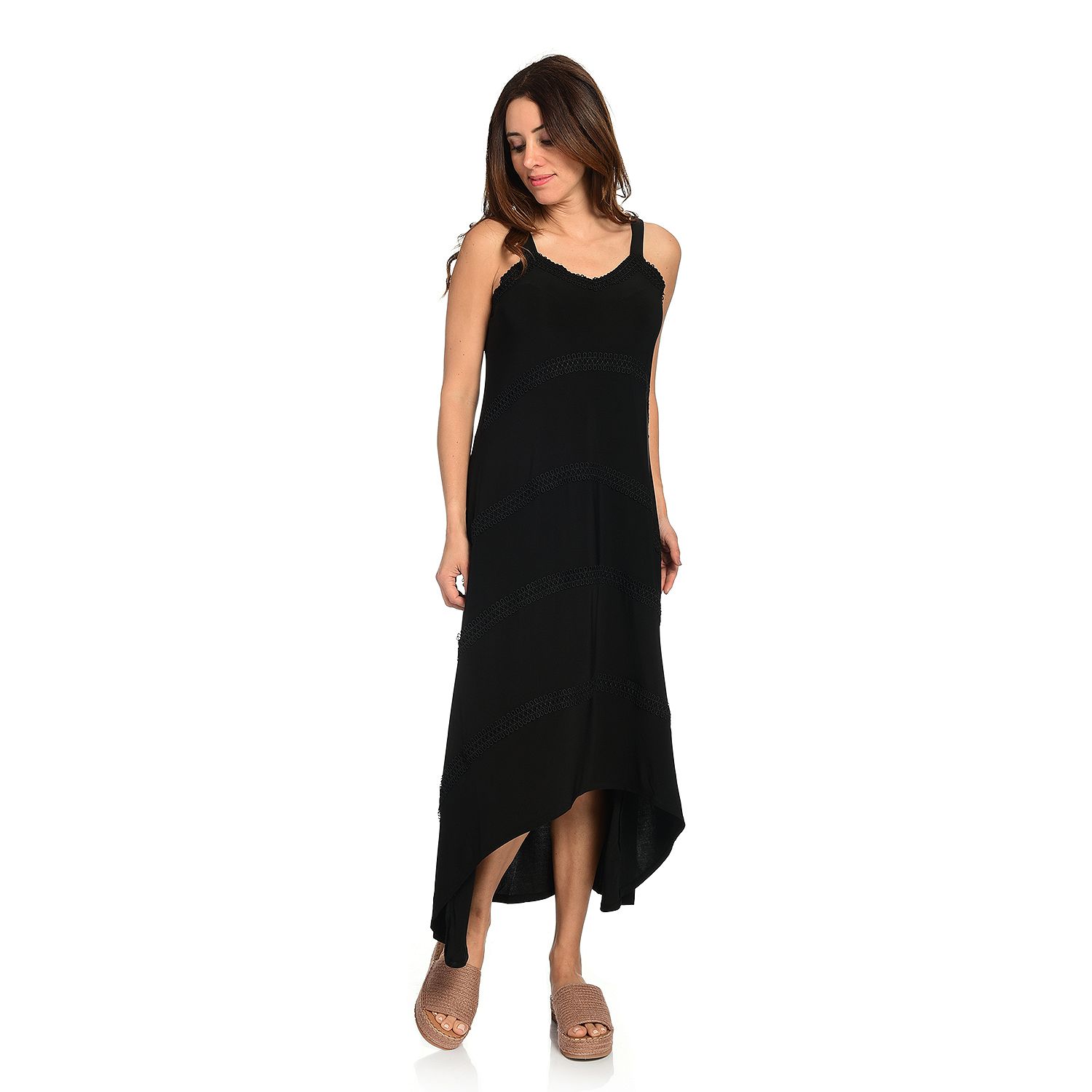 Kate & Mallory® Stretch Knit Sleeveless VNeck Crochet